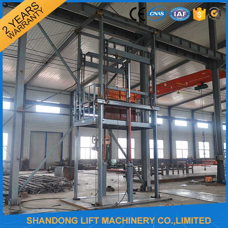Guide Rail Chain Hydraulic Elevator Lift , 4 Post Material Lifting