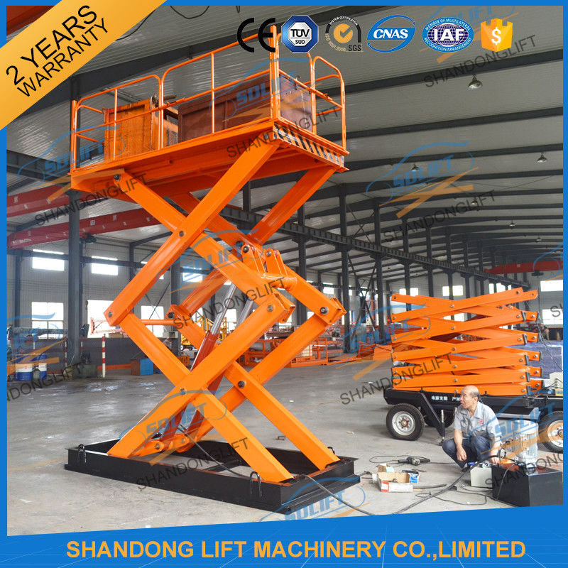 3T 5M Scissor Cargo Lift Hydraulic Scissor Lift Table With Safety