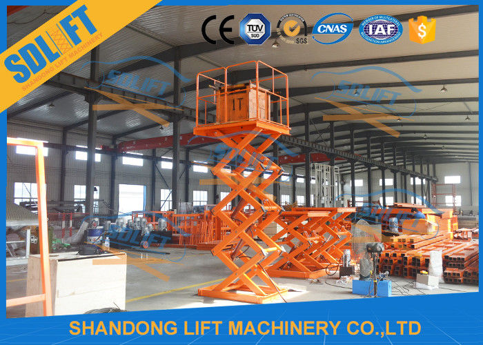 1T Stationary Hydraulic Scissor Lift Elevator , Pallet Scissor Lift