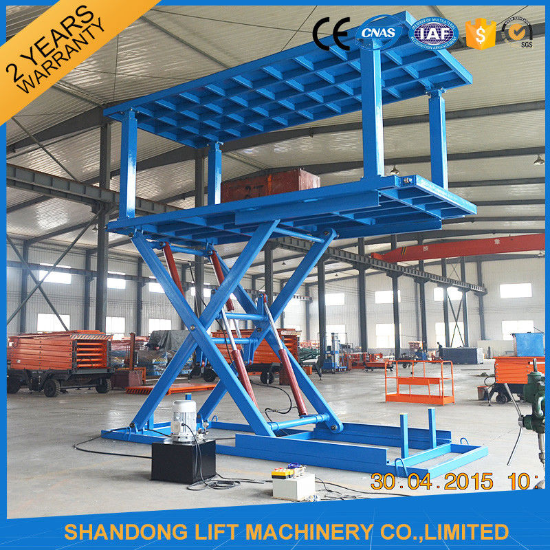Platform Hydraulic Double Deck Car Parking System , Underground Garage