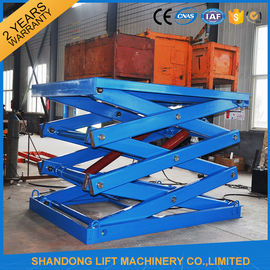 Anti Skid Checkered Plate Stainless Steel Scissor Lift , Fixed Cargo Stationary Hydraulic Lift Platform