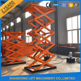 Stationary Hydraulic Scissor Lift , 4.8m Height Material Loading Warehouse Industrial Lift Table