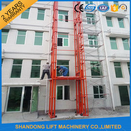 1.5 tons 5 m Hydraulic Outside Guide Rail Vertical Cargo Lift for Building Warehouse
