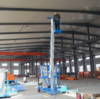 8m 100kg Single Mast Aerial Work Platform Lift for Window Cleaning 100kg Capacity