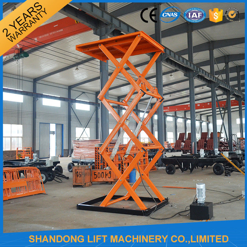 Stationary Hydraulic Scissor Lift , 4.8m Height Material Loading