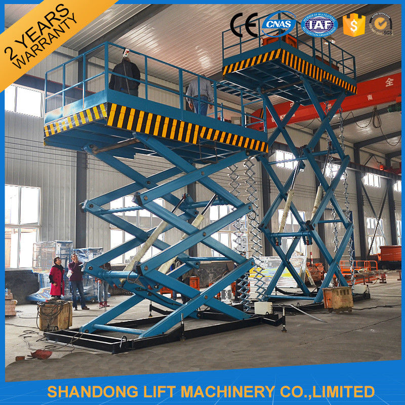 5 T Stationary Hydraulic Heavy Duty Scissor Lift , Hydraulic Work ...