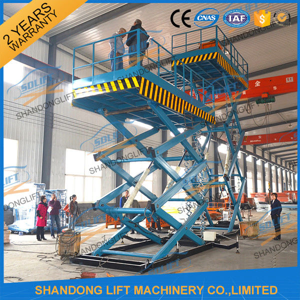 3T 7.6M CE Heavy Load Hydraulic Scissor Lift Fixed Auto Ladder Cargo