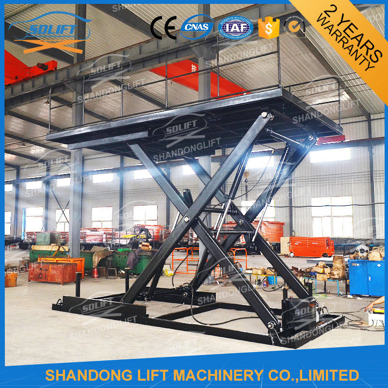 CE TUV SGS 3.3M Hydraulic Scissor Car Lifts For Small Garages 3000kg