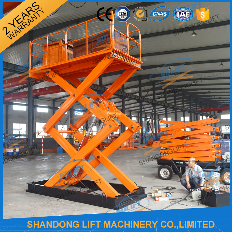 3T 5M Scissor Cargo Lift Hydraulic Scissor Lift Table With Safety Control Box CE