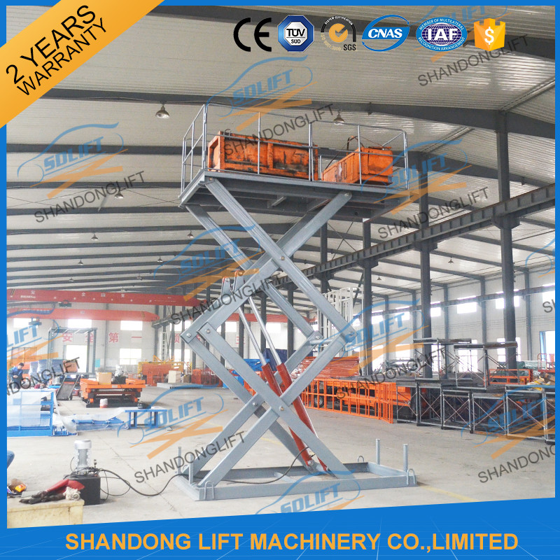 CE 3T 4.5M Stationary Hydraulic Scissor Lift Table Scissor Lift ...