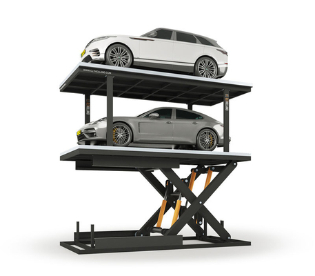 Steel Powder Coated Double Deck Car Lift With Safety System Sensors For On-Site Installation