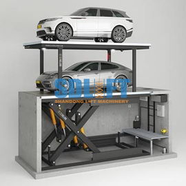 Double Deck Steel Car Parking Lift With Manual Control For Parking Facilities