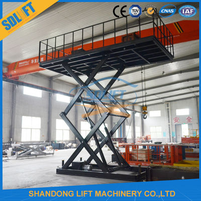 Non Skid 2tons Stationary Hydraulic Scissor Lift For Cargo Warehouse