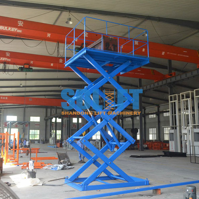 1T Stationary Hydraulic Scissor Lift Elevator , Pallet Scissor Lift