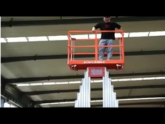 12m Hydraulic 2 Post Aluminum Alloy Man Lift Rental For Aerial Wok Platform